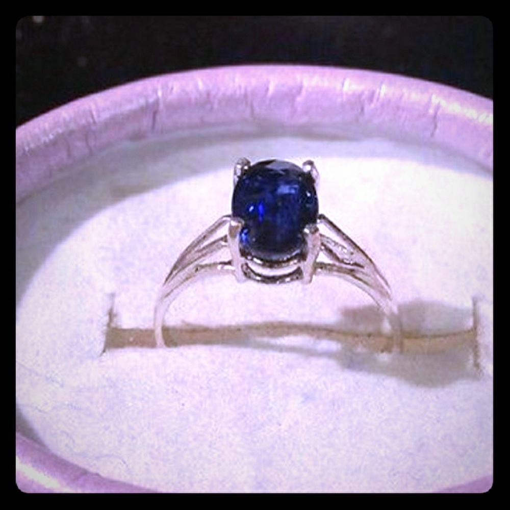 Natural Blue Kyanite Sterling Silver Ring